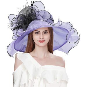 Women's Organza Church Derby Fascinator Wedding Tea Party Hat Organza 4919